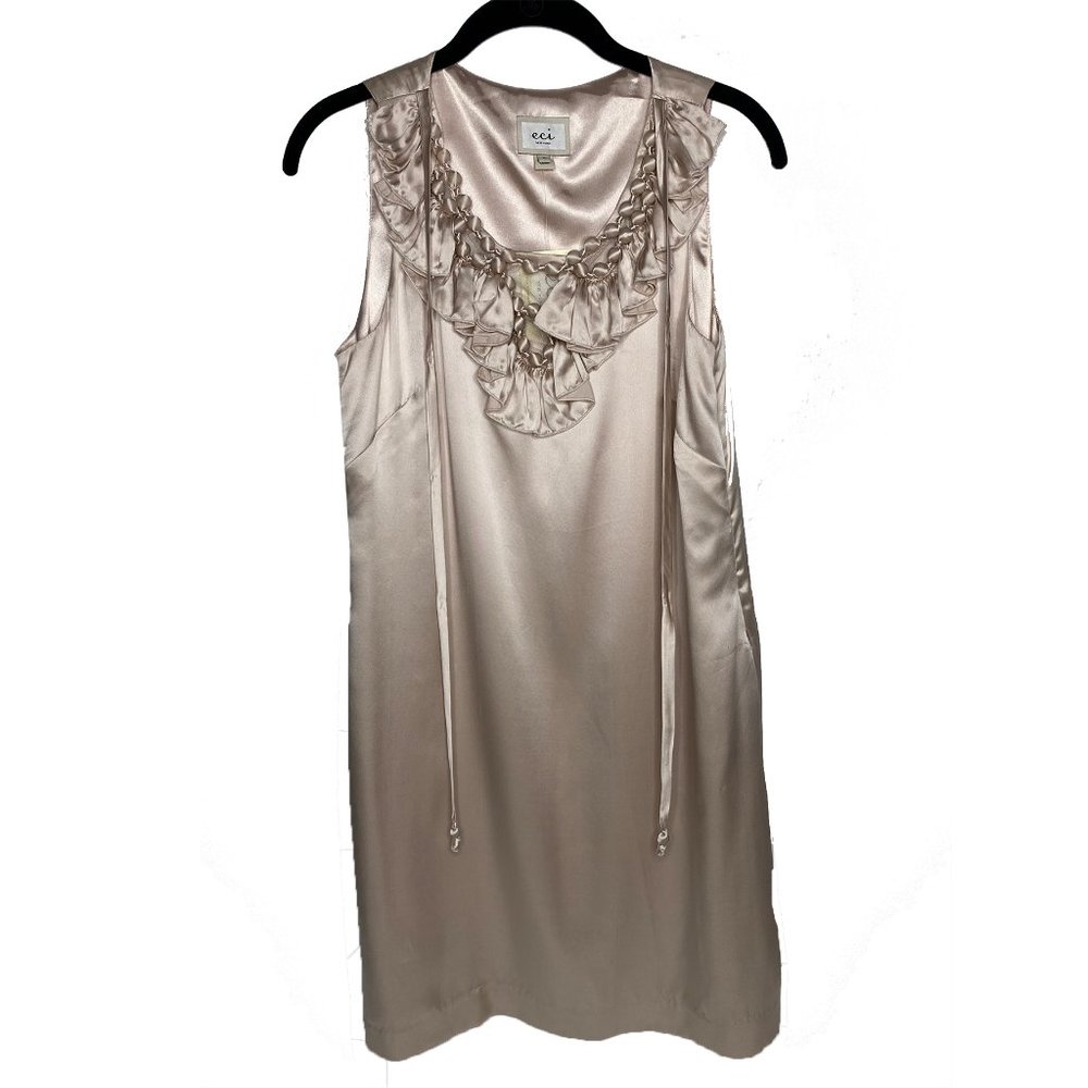 NWT eci Pink Champagne Satin Dress Size 4